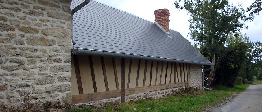 Reconstruction maison avec four a pain